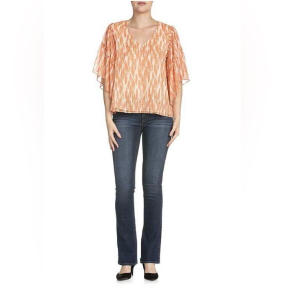 Miss Me Coral Pink Feather Design Blouse (0133, 0134)